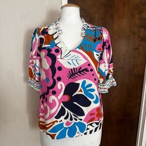 VOY Vibrant Floral Women's Blouse